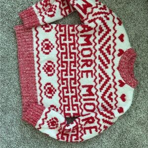 H&M Red and White Knit Sweater